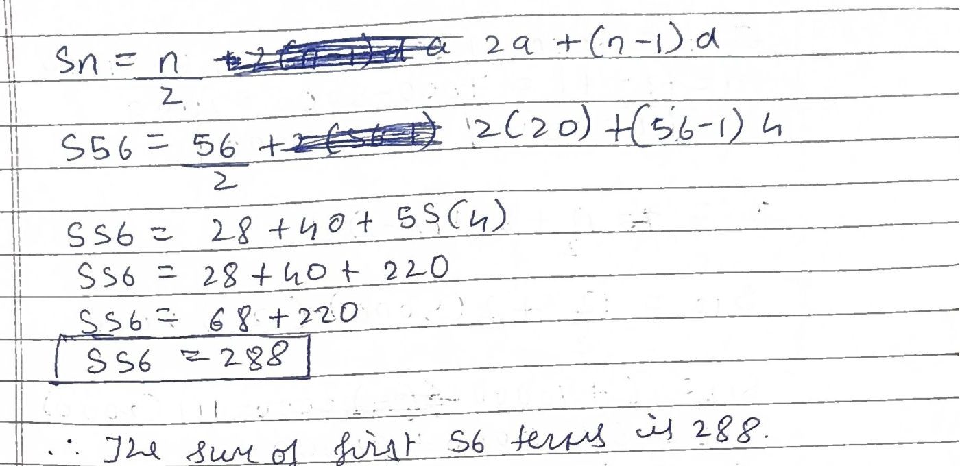 Student working: S56 = 28 + 40 + 220 = 288